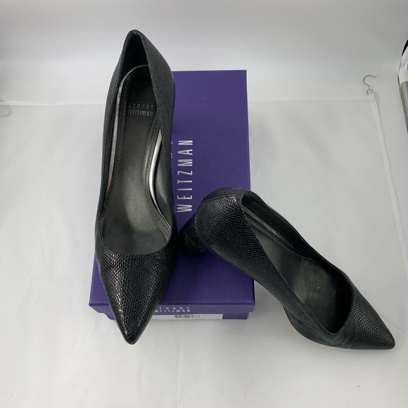 Stuart Weitzman Black Rattler Pump Sz 10M - Picture 2 of 7